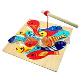 PUZZLE MAGNETPUZZLE ANGELSPIEL SPIEL HOLZ FISCHE NEU