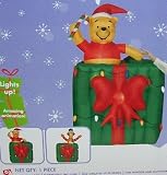 6ft Airblown Inflatable Animated Christmas Disney Pooh & Tigger in Present