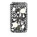 Sparkling Black with White and Black Flower Full Diamond Rhinestone Snap on Hard Skin Back Cover Bling Case for Apple Ipod Touch Itouch 2nd Gen 3rd Gen