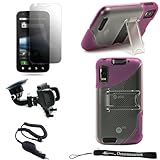 Clear with Magenta Durable TPU Silicone Skin with Hard Back Shell / Intergr ....
