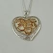 Silver and Gold in a delicate Heart, Hebrew and Arabic together for one word The Song of Solomon: "I am for my Lover and my Lover is for me" with Chain