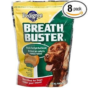 Pedigree Breathbuster Snack Food for Dogs, 17.6-Ounce Pouches (Pack of 8)