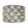 Sterling Silver Cubic Zirconia Wide Ring - 7