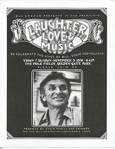 Bill Graham Memorial 1991 Nov 3 Laughter Love & Music Golden Gate Park Handbill