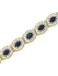14K Yellow/White Gold 5 3/4 ct. Diamond and 9 ct. Sapphire Bracelet