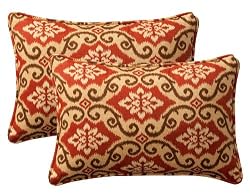 Pack of 2 Outdoor Patio Rectangular Throw Pillows 24.5" - Vintage Tuscan