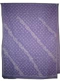 Saree India Clothing Shadow Embroidery Purple on Cotton Fabric