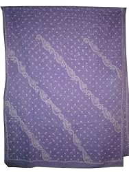 Saree Clothing Shadow Embroidery Purple on Cotton Fabric