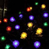 rising・sun ソーラー LED 充電 式 毛玉 型 イルミネーション 4.8M　20球 防滴 防水 ガーデン ライト (カラフル)