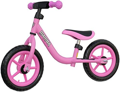 Mamba Sport 12" Pink Girls Balance Bike with Handlebar Pad
