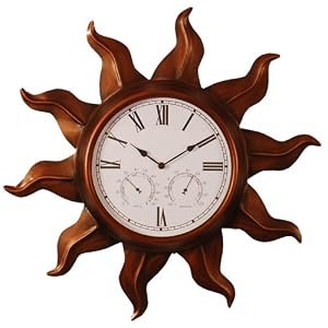 Copper Indoor/Outdoor Clock with Temperature and Humidity Display