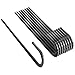 NHZ 16â€ Ground Rebar Stakes (8pcs) Heavy Duty J Hook Ground Anchors, Curved Steel Plant Support Garden Stake with Chisel Point end, Hammer Through Hard Soil for Camping Tent - Black Powder Coated