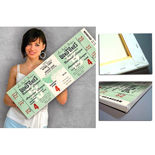 Los Angeles Dodgers 1959 World Series Canvas Mega Ticket