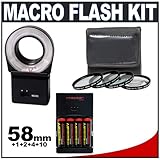 Cobra Macro Close-up Ring Light Flash + Batteries & Charger + 58mm Macro Ph ....