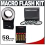Cobra Macro Close-up Ring Light Flash + Batteries & Charger + 58mm Macro Photography Lens Filter Set for Canon, Nikon, Olympus & Pentax Digital SLR Cameras