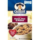 QuakerInstantOatmealRaisin,Date&Walnut,10-CountBoxes(Packof4)