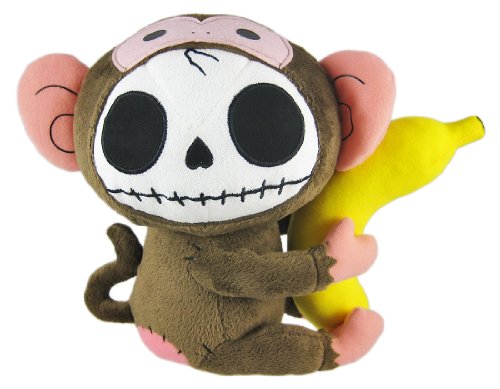 Furry Bones Brown Plush Monkey 10 Inch Stuffed Skull