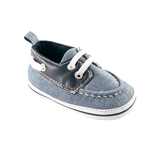 Luvable Friends Boy's Boat Shoe (Infant), Chambray, 6-12 Months M US Infant