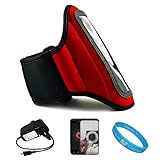 Red Durable Moisture Resistant Neoprene Protective Exercise Workout Armband ....