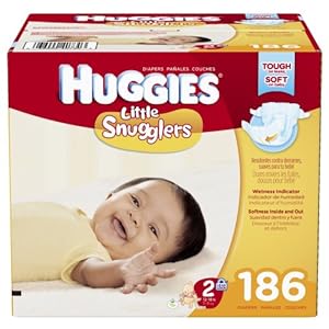 Huggies Little Snugglers Diapers, Size 2, 186 Count