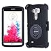 LG G3 Case, BENTOBEN Hybrid Dual Layer Combo Armor Heavy Duty Rugged Protective Case with Built-in Rotating Kickstand Swivel Belt Clip Holster for LG G3,Black