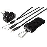 Hama MP3-Starter-Set (USB-Ladegerät, MP3-Socke, Neckstrap, 3,5-mm-Klinken-Anschlusskabel, 1,5 cm)