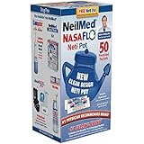 NeilMed NasaFlo Unbreakable Neti Pot with 50 Premixed Packets