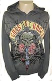 Guns N Roses GNR Zip-Up Hoodie Sweatshirt - Skull and Sword