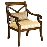 Powell X Back Accent Chair with Small Pillow