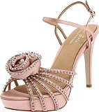 Le Soir Pour La Victoire Women's Hollyn Platform Sandal, Nude Satin, 7.5 M US