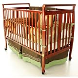 Dream On Me Bella 2 in 1 Convertible Sleigh Stationary Side Crib, Cherry