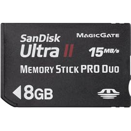 SanDisk UltraII メモリースティックPRO Duo 8GB 転送速度15MB/Sec SDMSPDH-008G-J61