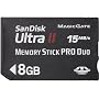 SanDisk UltraII �������[�X�e�B�b�NPRO Duo 8GB �]�����x15MB/Sec SDMSPDH-008G-J61