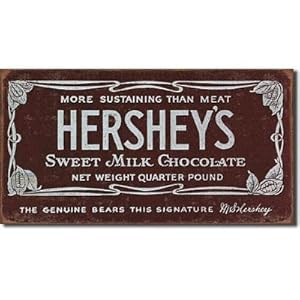 Hershey's Chocolate Bar Retro Vintage Tin Sign Hershey's Chocolate Bar Retro Vintage Tin Sign