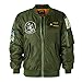 AVIDACE Classic Bomber Jacket Women Nylon Quilted with Patches Size XL Green