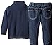 Nautica Boys' 3 Piece Quarter-Zip Sweater, Button-Front Shirt, Denim Pant