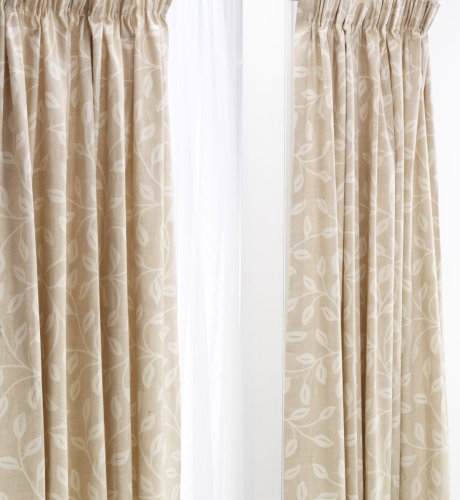 Leaf Design Pencil Pleat Curtains