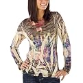 Xhilaration&reg; Juniors Splitback Sublimation Knit Top - Auburn Haze