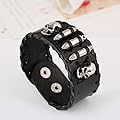 Belletas Wide Style Punk Skulls Decorated Bullets Woven Unisex Fashion Wrap Bracelet
