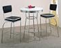 3pc Retro Fountain Style Chrome & Black Finish Bar Table & 2 Stools Set