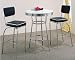 3pc Retro Fountain Style Chrome & Black Finish Bar Table & 2 Stools Set