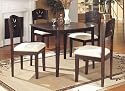 All new item 5 pc espresso finish wood dining table set with padded seats