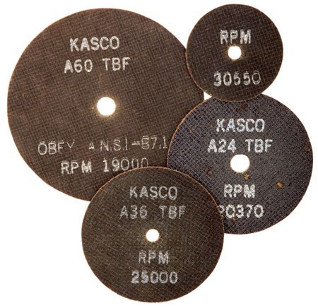 7" x 1/16" x 1 1/4", 8,700 Max. RPM, Kasco T-1 Cut-Off Wheel for Metal Cutting, Spec. #A60-TBF (1 Each)