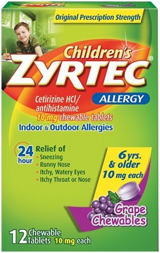 Zyrtec Children s Allergy Relief Grape 12 Count Chewable Tablets