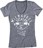 Milwaukee Brewers Charcoal Women's Tri-Blend Burnout Jersey T-Shirt