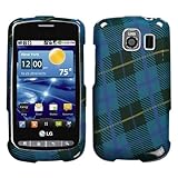 LG Vortex Protector Case Phone Cover - Blue Plaid