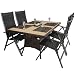 Produkt-Bild: 5tlg. Gartengarnitur Rattan / Non Wood 150x95cm + Hochlehner 4x4 Textilen