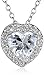 Sterling Silver Cubic Zirconia Heart Pendant Necklace and Earrings Boxed Jewelry Set