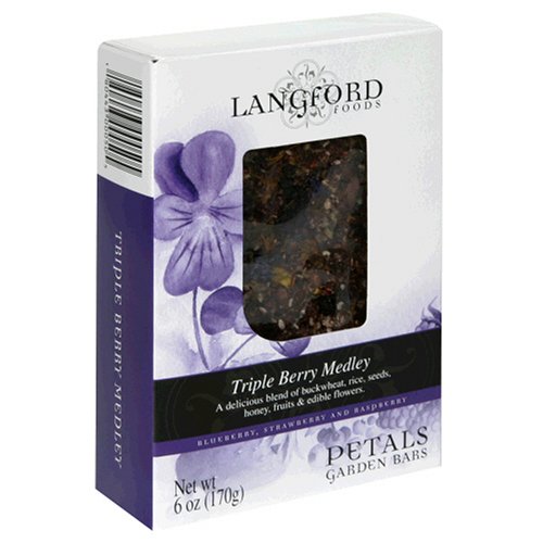 Langford Petals Garden Bars, Triple Berry Medley, 6-Ounce Box (Pack of 3)