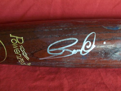 Bobby Abreu Autographed Baseball Bat. Proof Photo of Bobby Signing for Us.